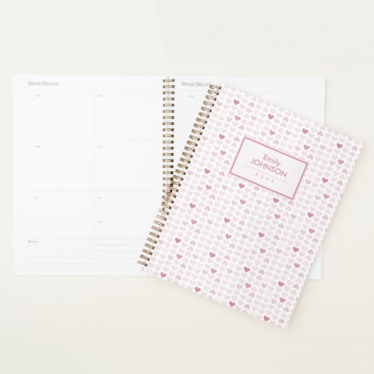 Motif de cœur rose pâle féminin (Devant avec enveloppe)