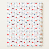 Motif de cœur rouge bleu gris (Dos)