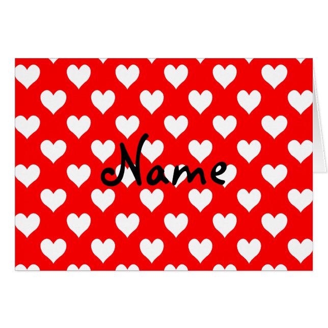 Motif de coeur rouge et blanc personnalisé (Devant Horizontal)