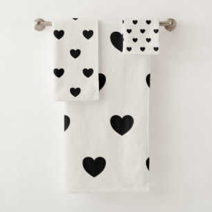 Motif de coeur simple noir et blanc