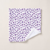 Motif de cœur violet (Gant de toilette)