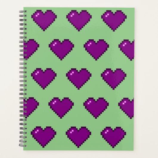 Motif de coeur violet Pixel (Devant)