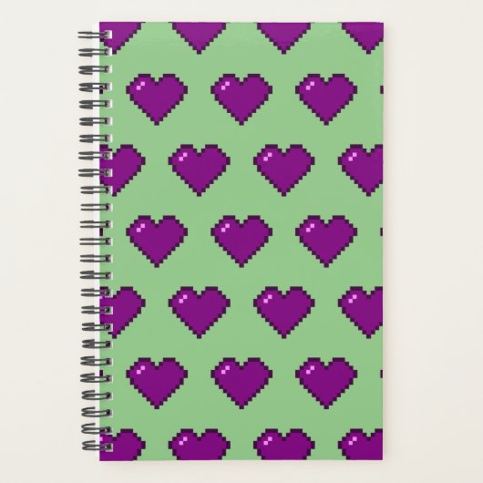 Motif de coeur violet Pixel (Devant)