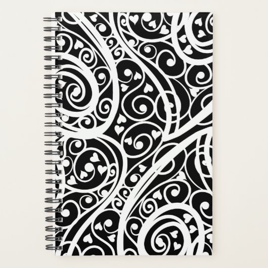 Motif de cœurs noirs et blancs mignons (Devant)