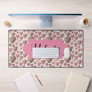 Motif de cœurs rose beige 3D pour la Saint-Valenti