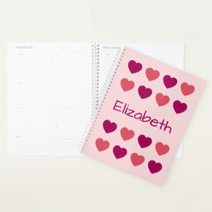 Motif de coeurs roses mignons Nom