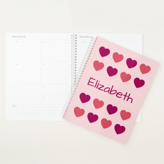 Motif de coeurs roses mignons Nom (Devant avec enveloppe)