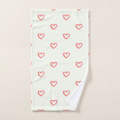 Motif de cœurs rouges, Mignon, Amour (Serviette à main)
