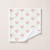 Motif de cœurs rouges, Mignon, Amour (Gant de toilette)