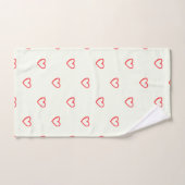 Motif de cœurs rouges, Mignon, Amour (Serviette à main)