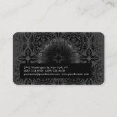 Motif de coin arrondi Carte de visite gris noir (Dos)