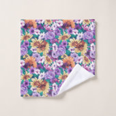 Motif de collage de fleurs d'été colorées (Gant de toilette)