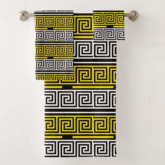 Motif de conception de clé grecque en frise jaune