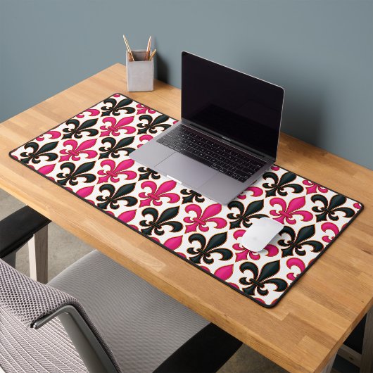 Motif de conception de fleur de lis baroque noir r