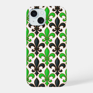 Motif de conception de fleur de lis baroque noir v