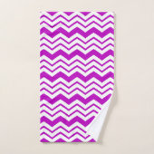 Motif de conception de zigzag chevron blanc violet (Serviette à main)