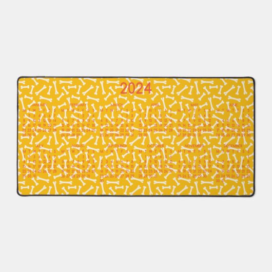 motif de conception des os de chien 2024 Calendrie (Recto)