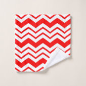 Motif de conception en chevron zigzag rouge blanc  (Gant de toilette)