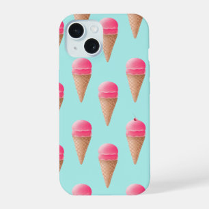 Motif de cône de crème glacée aux fraises roses, b