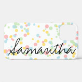 Motif de confetti personnalisé iPhone 12 coque (Verso (horizontal))