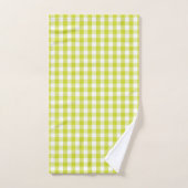 Motif de contrôle de guingan de vert de chaux (Serviette à main)