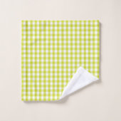Motif de contrôle de guingan de vert de chaux (Gant de toilette)