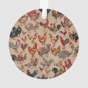 Motif de coq poulet vintage : Art de ferme