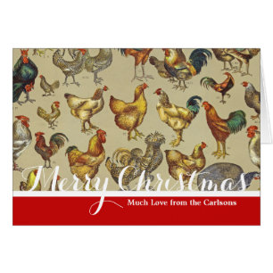 Motif de coq poulet vintage : Art de ferme