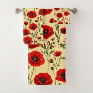 Motif de coquelicots rouges
