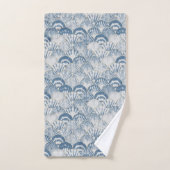 Motif de coquillage de mer bleu côtier de plage (Serviette à main)