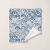 Motif de coquillage de mer bleu côtier de plage (Gant de toilette)
