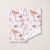 Motif de corail rose Flamant rose (Gant de toilette)