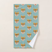 Motif de Corgi Hipster Drôle (Serviette à main)