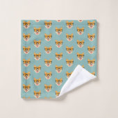 Motif de Corgi Hipster Drôle (Gant de toilette)