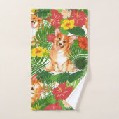 Motif de Corgi mignon souriant (Serviette à main)