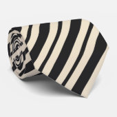 Motif de couleur ivoire noir en Cravate rayée Desi (Roulé)