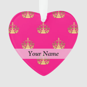 Motif de couronne rose et or