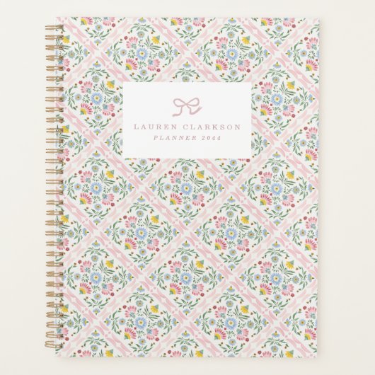 Motif de couverture de planner floral folk pastel (Devant)