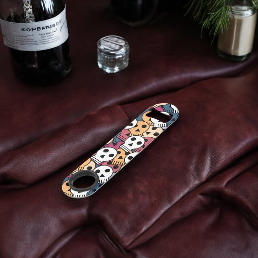 Motif de crânes multicolores