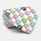 motif de cravate de pawprints de couleurs (Roulé)
