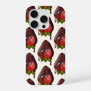 Motif de crème à la fraise recouverte de chocolat