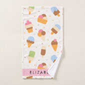 Motif de crème glacée, cône de crème glacée, Votre (Serviette à main)