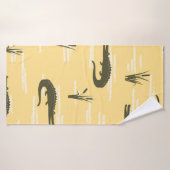 Motif de crocodiles sans couture. Rangeur jaune vi (Serviette de bain)