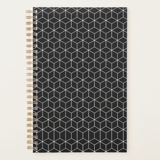 Motif de cube géométrique noir et blanc (Devant)