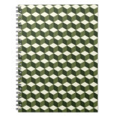 Motif de cube isométrique vert | carnet en spirale (Devant)