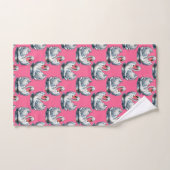 Motif de cygnes sur fond rose (Serviette à main)