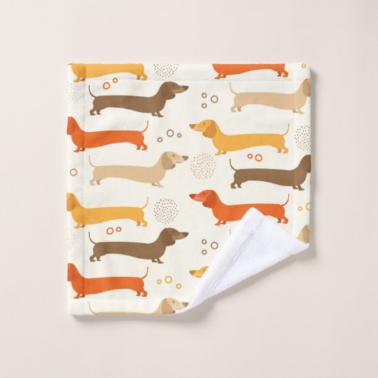 motif de dachshund coloré (Gant de toilette)