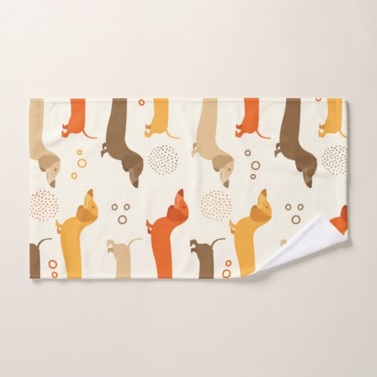 motif de dachshund coloré (Serviette à main)