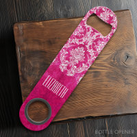 Motif de Damas de Grunge rose chaud Texte personna