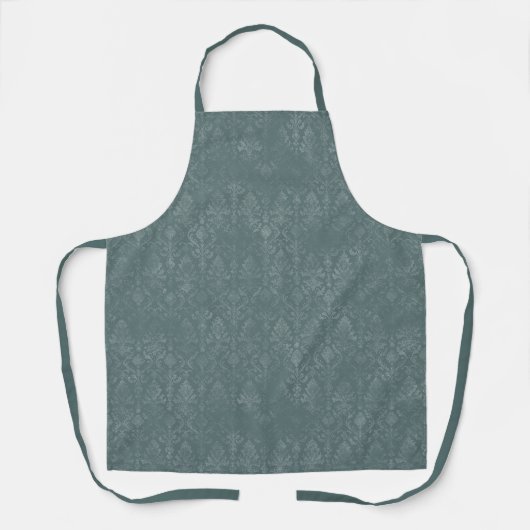 Motif de Damas florales vert foncé - Tablier (Recto)